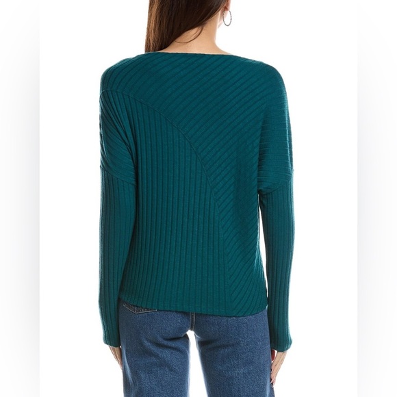 Micheal Stars Women’s Dakota Ribbed Top in Bright Teal - Size XL - Picture 2 of 4